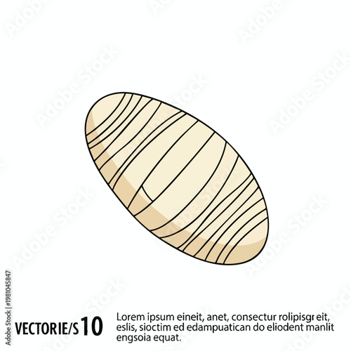 Close up of a wooden textured oval with striped pattern for design and craft projects