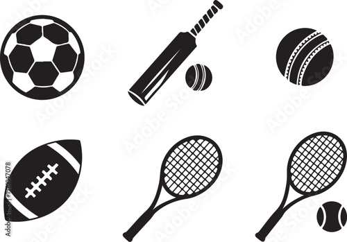 Black and white sports equipment soccer ball rugby ball