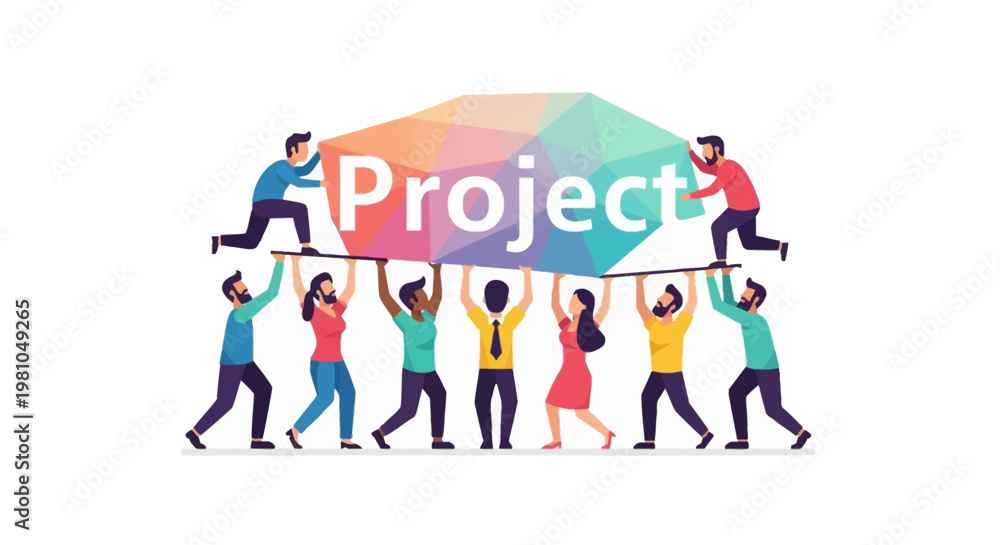 Fototapeta premium Diverse people working on project together.