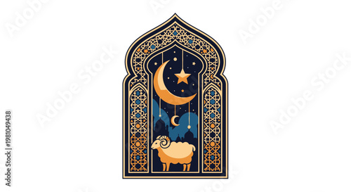 Eid al Adha Islamic symbol art.
