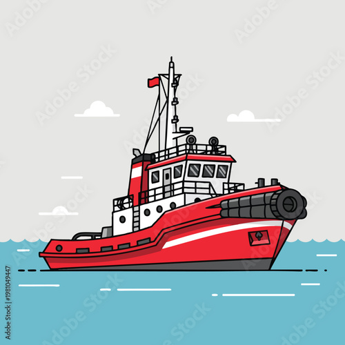 Modern Rescue Boat on Calm Waters for Emergency Operations