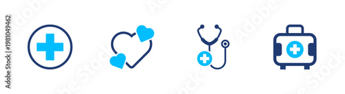 Health icons set, Solid icon elements