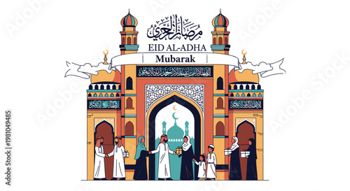 Eid Al Adha Mubarak Arabic Calligraphy.