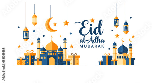 Eid al Adha Mubarak Greeting Card.
