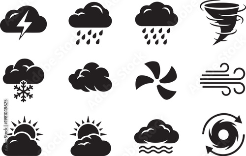 Weather black and white cloud rain snow