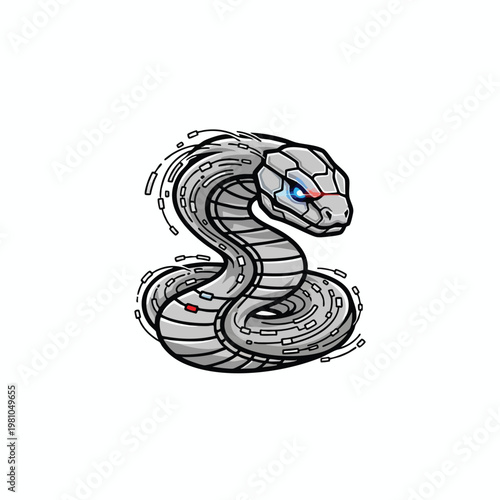 Futuristic Snake Robot with Advanced Technology and Digital Design