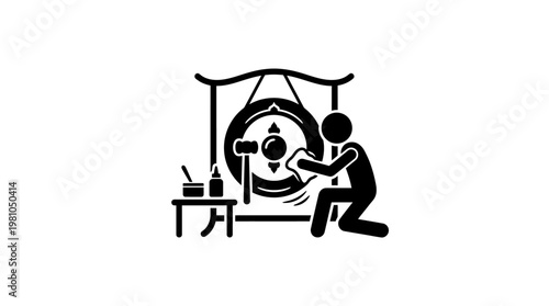 Person Playing A Gong Icon