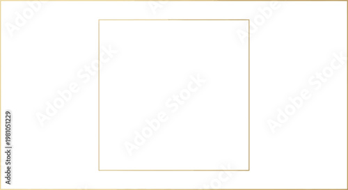 Minimalist design white square in a golden frame for versatile use