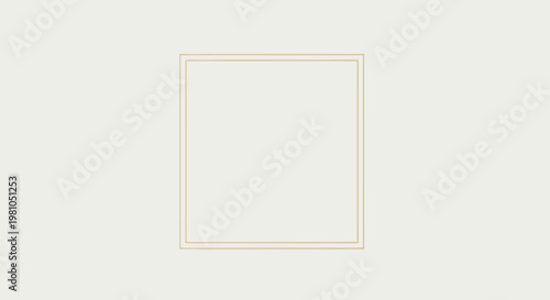 Minimalist square graphic with gold outline on a neutral background design