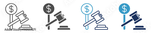 auction multi purpose icon set