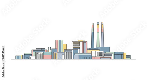 City Skyline with Tall Buildings.