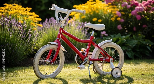 Kids Bike in Garden.