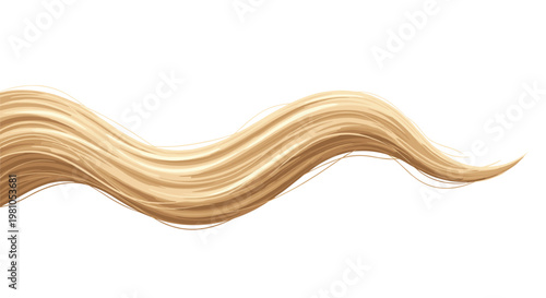 A long and realistic strand of flowing blonde hair stretches horizontally across the frame with delicate fine lines and soft natural lighting effects.