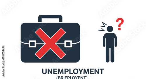 Unemployment icon representing job loss and economic distress