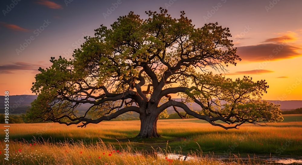 Fototapeta premium Majestic Tree at Sunset.