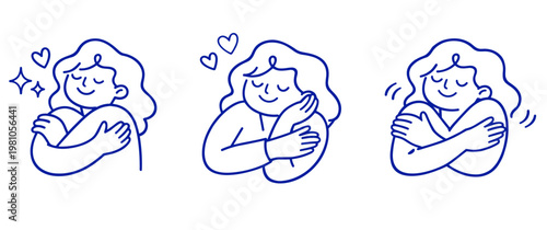 Hand drawn heart and love character illustration, self care concept, cute mascot doodle, emotional expression, mental health, branding, advertising, friendly smiling face graphic