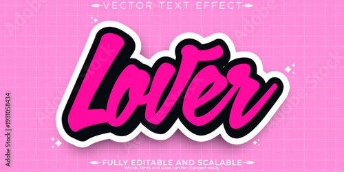 Lover editable text effect, editable romance and couple text style