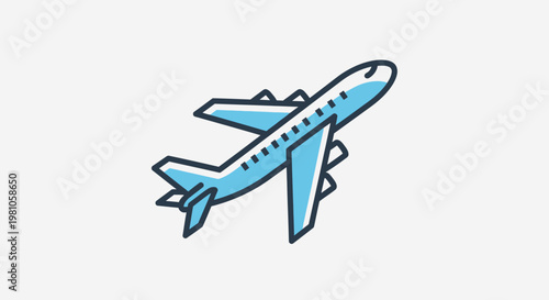 Airplane illustration on white background concept for travel and transport