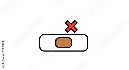 Bandage with red cross icon against white background healthcare concept