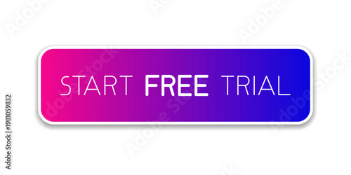 Modern call-to-action button with the text "Start Free Trial", designed to encourage user engagement and conversions. Ideal for subscription services, landing pages and digital marketing campaigns.