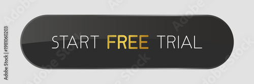 Modern call-to-action button with the text "Start Free Trial", designed to encourage user engagement and conversions. Ideal for subscription services, landing pages and digital marketing campaigns.