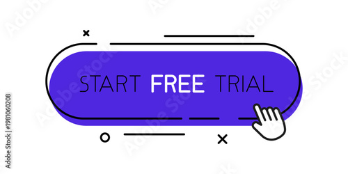Modern call-to-action button with the text "Start Free Trial", designed to encourage user engagement and conversions. Ideal for subscription services, landing pages and digital marketing campaigns.