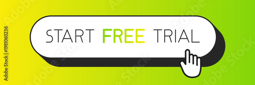 Modern call-to-action button with the text "Start Free Trial", designed to encourage user engagement and conversions. Ideal for subscription services, landing pages and digital marketing campaigns.