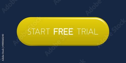 Modern call-to-action button with the text "Start Free Trial", designed to encourage user engagement and conversions. Ideal for subscription services, landing pages and digital marketing campaigns.