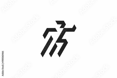 Letter MS Sport Direction Logo 