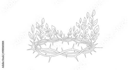 Crown of thorns Jesus Christ symbol.