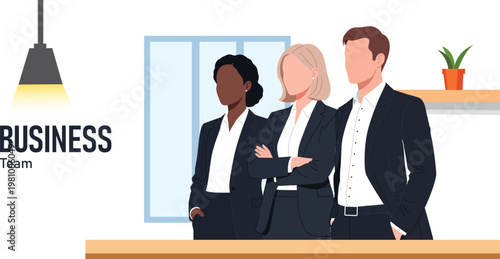 Diverse business team portrait professionals in a modern office setting