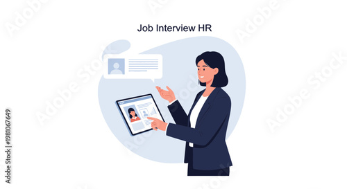 HR Manager Conducting Online Job Interview via Tablet and Video Call
