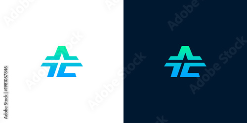 Abstract geometric logo design with gradient colors and a sleek, modern aesthetic