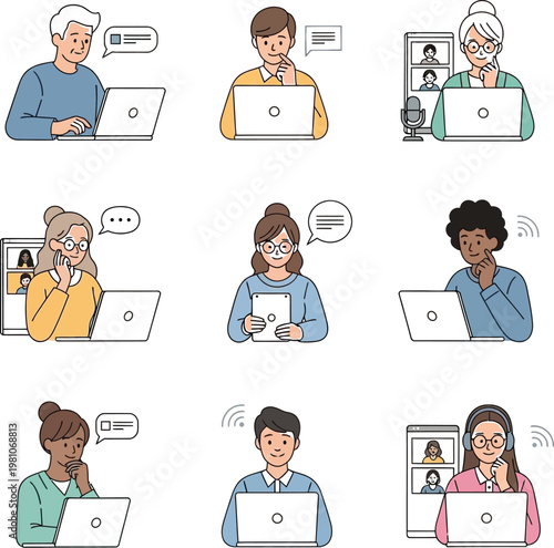 People use laptops for their remote work.