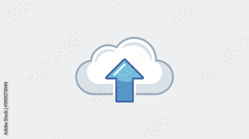 Cloud upload icon for digital storage – Perfect for software as a service (SaaS), backup solutions, or tech support content.
