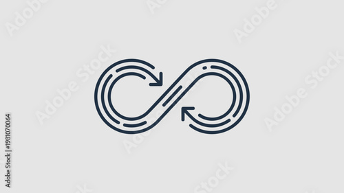 Minimalist infinity symbol for endless refinement – Great for quality control, lifelong learning, or strategic process themes.