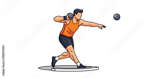 Athlete demonstrating discus throw technique in mid-action