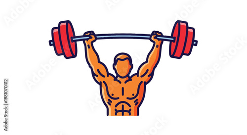 A person performing a barbell overhead press exercise in a gym setting