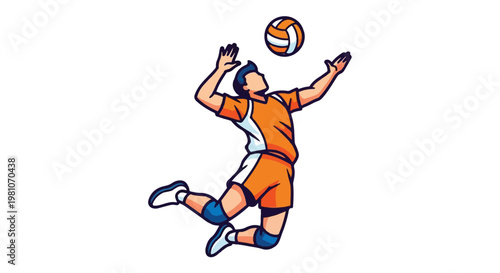 Volleyball player executing an impressive spike during a match