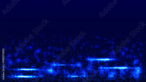 Abstract digital background with blue glowing dots creating futuristic pattern