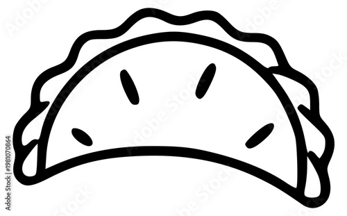 Mexican taco street food line icon illustration