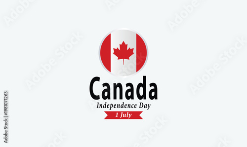 Canada Independence Day. Red Maple Leaf flag.