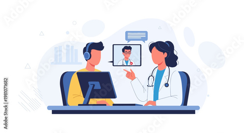 Online Doctor Consultation: Patient and Doctor Video Call via Computer