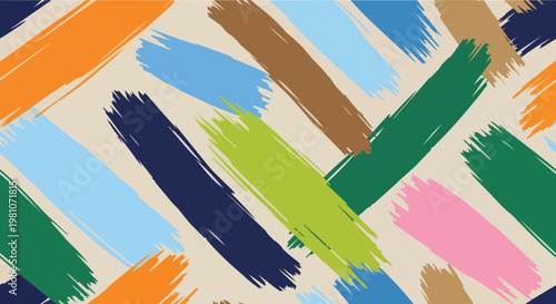 Vibrant colorful brush strokes cover the entire graphic design