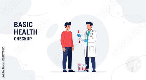 Doctor performing blood test on patient for basic health checkup, medical concept