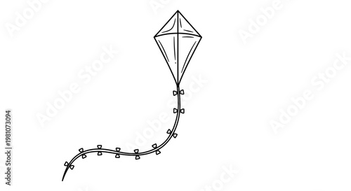 Kite flying high in air.