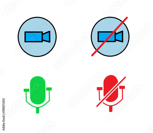 video call mute button mic on and off button useful for work from home.eps