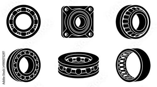 bearing silhouette vector set