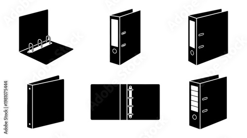 binder silhouette vector set