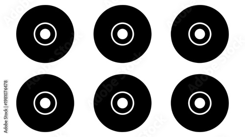 compact disc silhouette vector set